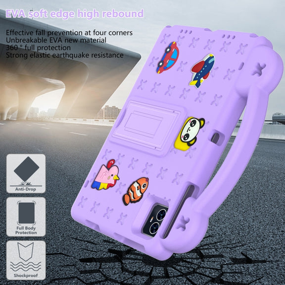 For Blackview Tab 80 10.1 2023 Handle Kickstand Children EVA Shockproof Tablet Case(Light Purple)