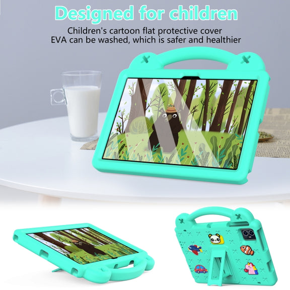 For Walmart ONN 10.1 Gen4 2024 Handle Kickstand Children EVA Shockproof Tablet Case(Mint Green)