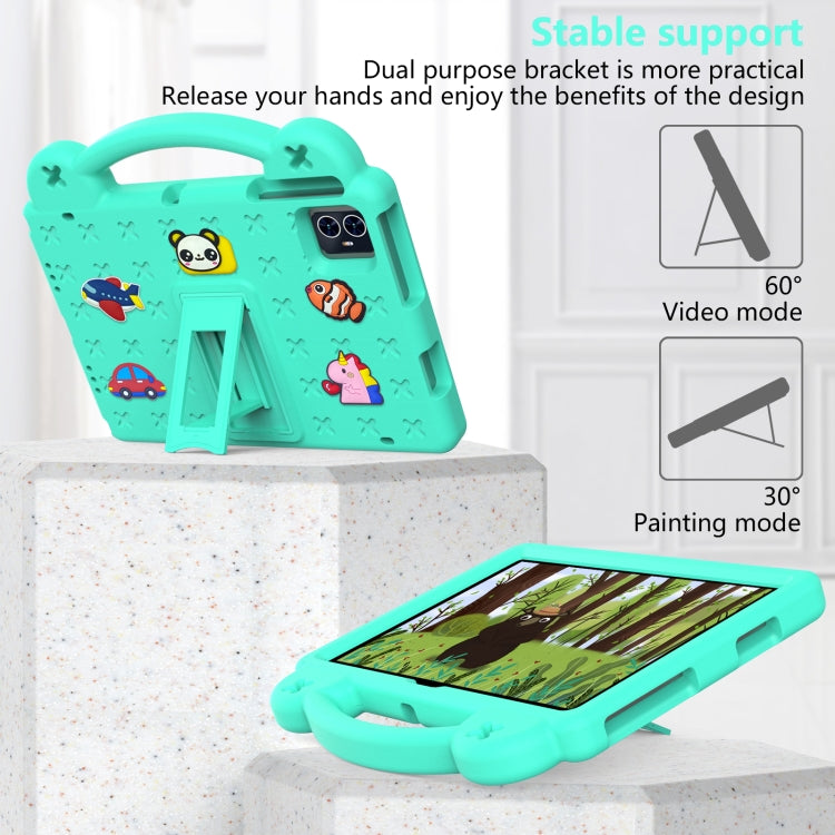 For Walmart ONN 10.1 Gen4 2024 Handle Kickstand Children EVA Shockproof Tablet Case(Mint Green)