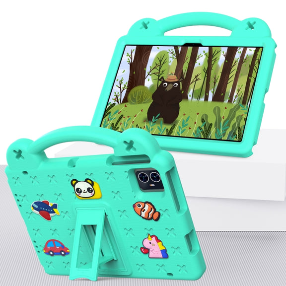 For Walmart ONN 10.1 Gen4 2024 Handle Kickstand Children EVA Shockproof Tablet Case(Mint Green)