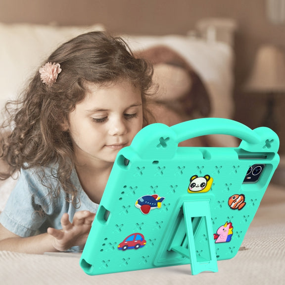 For Walmart ONN 10.1 Gen4 2024 Handle Kickstand Children EVA Shockproof Tablet Case(Mint Green)