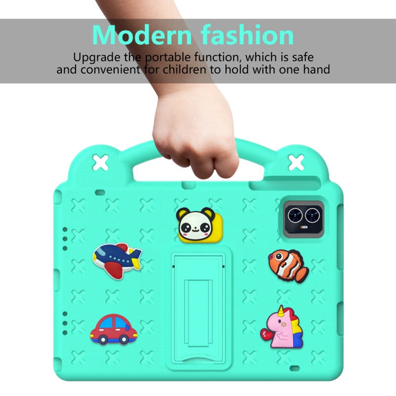 For Walmart ONN 10.1 Gen4 2024 Handle Kickstand Children EVA Shockproof Tablet Case(Mint Green)