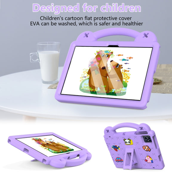 For Walmart ONN 10.1 Gen4 2024 Handle Kickstand Children EVA Shockproof Tablet Case(Light Purple)