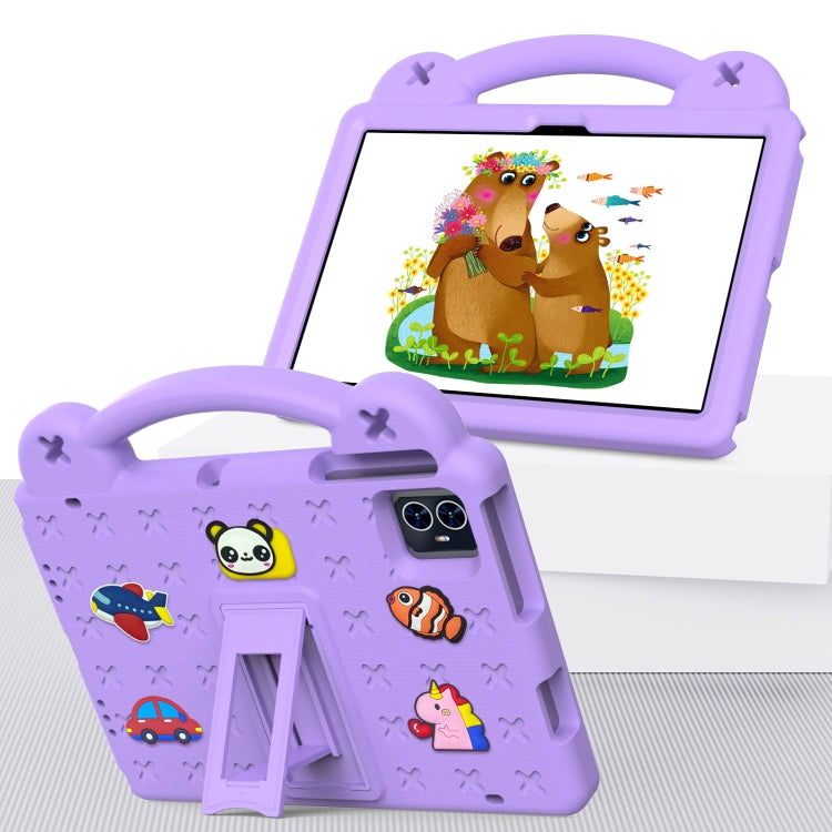 For Walmart ONN 10.1 Gen4 2024 Handle Kickstand Children EVA Shockproof Tablet Case(Light Purple)