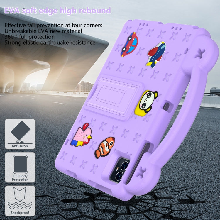 For Walmart ONN 10.1 Gen4 2024 Handle Kickstand Children EVA Shockproof Tablet Case(Light Purple)