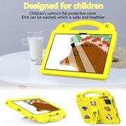 For Walmart ONN 10.1 Gen4 2024 Handle Kickstand Children EVA Shockproof Tablet Case(Yellow)