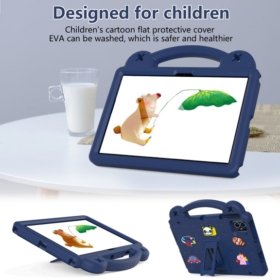 For Walmart ONN 10.1 Gen4 2024 Handle Kickstand Children EVA Shockproof Tablet Case(Navy Blue)