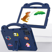 For Walmart ONN 10.1 Gen4 2024 Handle Kickstand Children EVA Shockproof Tablet Case(Navy Blue)