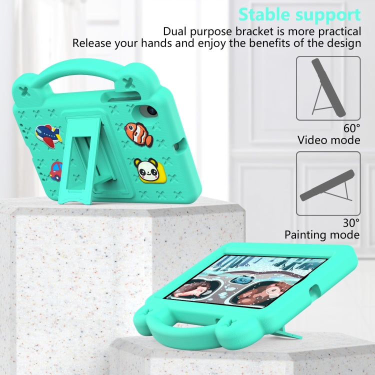 For Walmart Onn 7.0 Gen4 2024 Handle Kickstand Children EVA Shockproof Tablet Case(Mint Green)