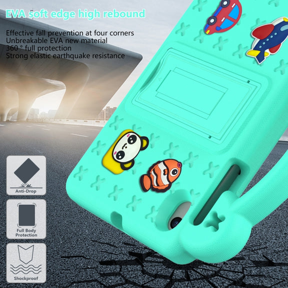 For Walmart Onn 7.0 Gen4 2024 Handle Kickstand Children EVA Shockproof Tablet Case(Mint Green)