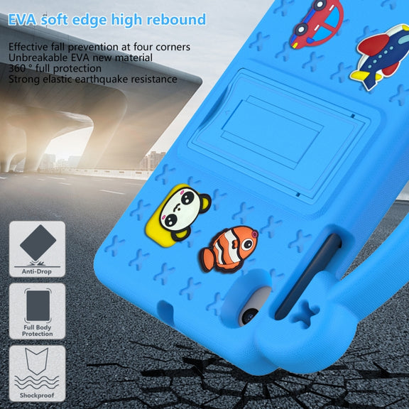 For Walmart Onn 7.0 Gen4 2024 Handle Kickstand Children EVA Shockproof Tablet Case(Sky Blue)