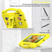 For Walmart Onn 7.0 Gen4 2024 Handle Kickstand Children EVA Shockproof Tablet Case(Yellow)
