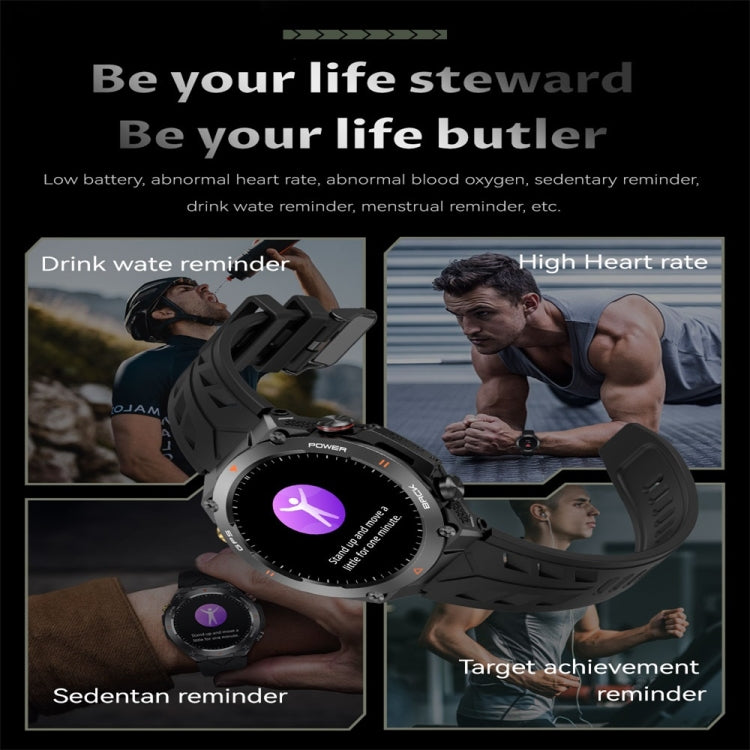 KC82 1.45 inch Color Screen Smart Watch, Support Bluetooth Call / Wellness Tracking(Black)