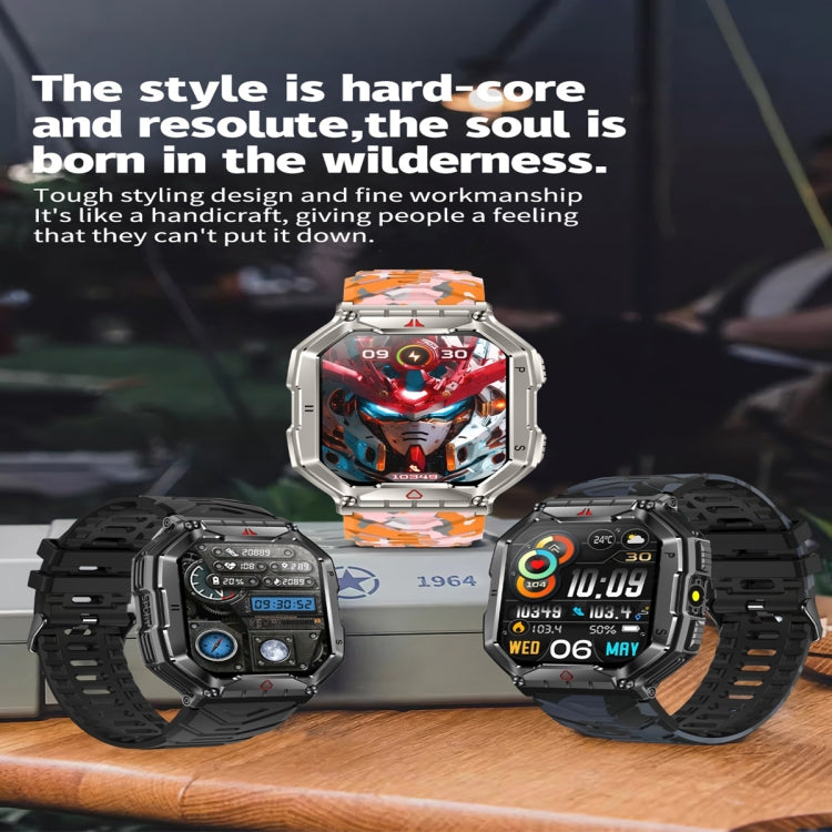 KR82 2.1 inch Color Screen Smart Watch, Support Bluetooth Call / Health Monitoring(Orange) - Smart Wristbands by PMC TechLife | Online Shopping South Africa | PMC TechLife | Buy Now Pay Later Mobicred