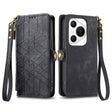 For Huawei Pura 70 Geometric Zipper Wallet Side Buckle Leather Phone Case(Black) - Huawei Cases by PMC Jewellery | Online Shopping South Africa | PMC Jewellery | Buy Now Pay Later Mobicred