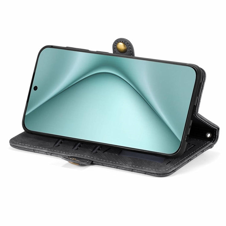 For Huawei Pura 70 Geometric Zipper Wallet Side Buckle Leather Phone Case(Black) - Huawei Cases by PMC Jewellery | Online Shopping South Africa | PMC Jewellery | Buy Now Pay Later Mobicred