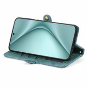 For Huawei Pura 70 Geometric Zipper Wallet Side Buckle Leather Phone Case(Green)