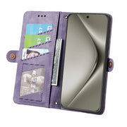 For Huawei Pura 70 Pro Geometric Zipper Wallet Side Buckle Leather Phone Case(Purple)