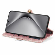 For Huawei Pura 70 Pro+ Geometric Zipper Wallet Side Buckle Leather Phone Case(Pink)