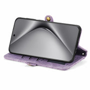 For Huawei Pura 70 Pro+ Geometric Zipper Wallet Side Buckle Leather Phone Case(Purple)