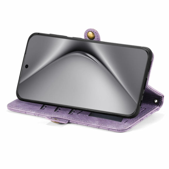 For Huawei Pura 70 Pro+ Geometric Zipper Wallet Side Buckle Leather Phone Case(Purple)