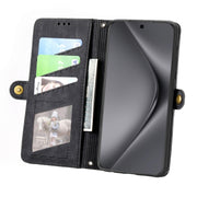 For Huawei Pura 70 Ultra Geometric Zipper Wallet Side Buckle Leather Phone Case(Black)
