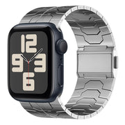 For Apple Watch SE 2023 44mm Norman Buckle Stainless Steel Watch Band(Silver)