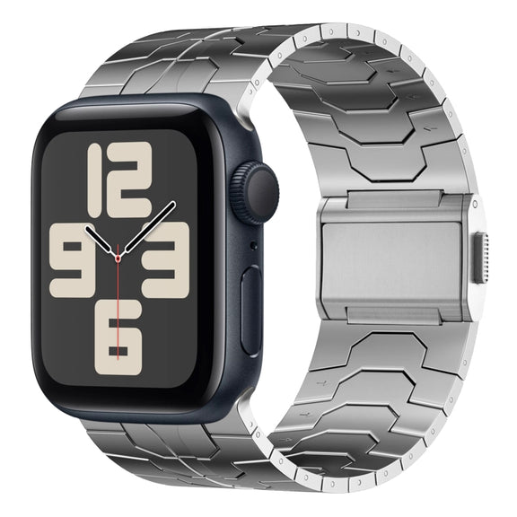 For Apple Watch SE 2023 44mm Norman Buckle Stainless Steel Watch Band(Silver)