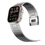 For Apple Watch Ultra 49mm Norman Buckle Stainless Steel Watch Band(Silver)