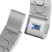 For Apple Watch Ultra 49mm Norman Buckle Stainless Steel Watch Band(Silver)