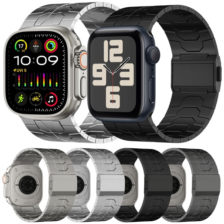 For Apple Watch Ultra 49mm Norman Buckle Stainless Steel Watch Band(Silver)