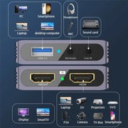 HC-V9 1080P HDMI Game Live Streaming Recording Adapter USB3.0 4K HD Video Capture Card
