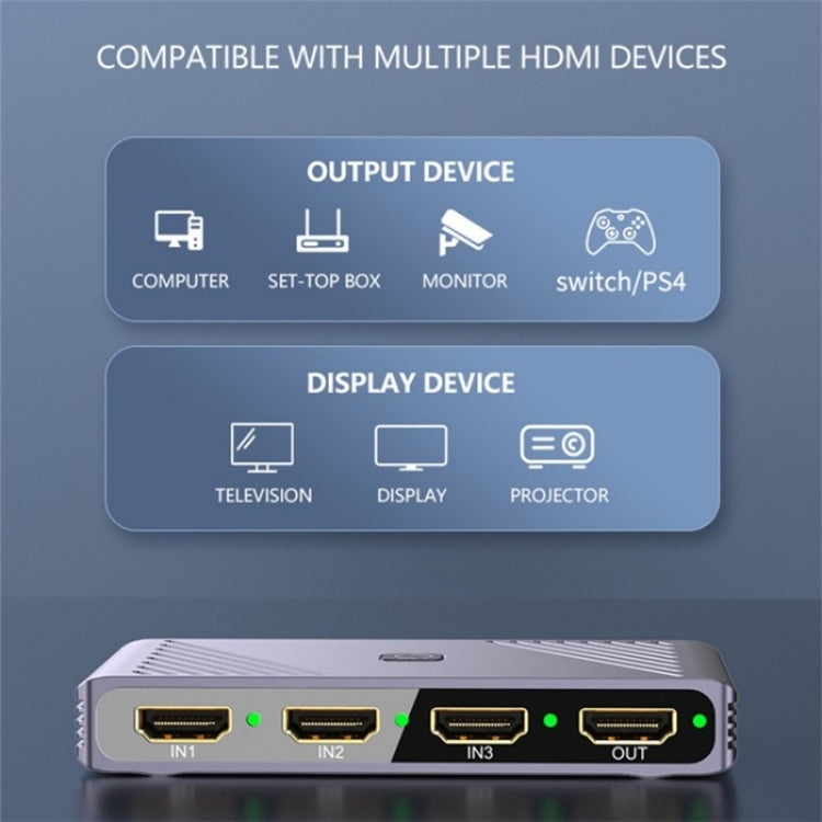 Q803 For TV / Monitor / Camera 8K HDMI 3-in-1-out Switch Converter with USB-C 5V Port - Video Capture Solutions by PMC TechLife | Online Shopping South Africa | PMC TechLife | Buy Now Pay Later Mobicred