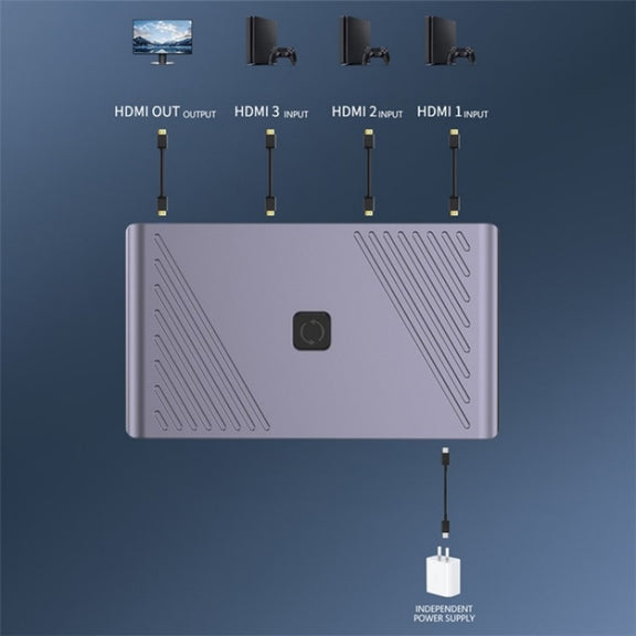 Q803 For TV / Monitor / Camera 8K HDMI 3-in-1-out Switch Converter with USB-C 5V Port