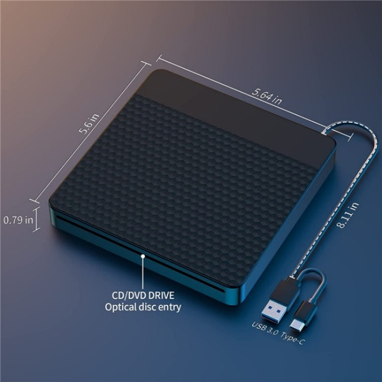 X001 USB 3.0+Type-C Disc Player External Optical Drive CD / DVD Burner Reader