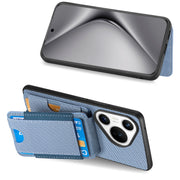 For Huawei Pura 70 Pro+ Carbon Fiber Vertical Flip Wallet Stand Phone Case(Blue)