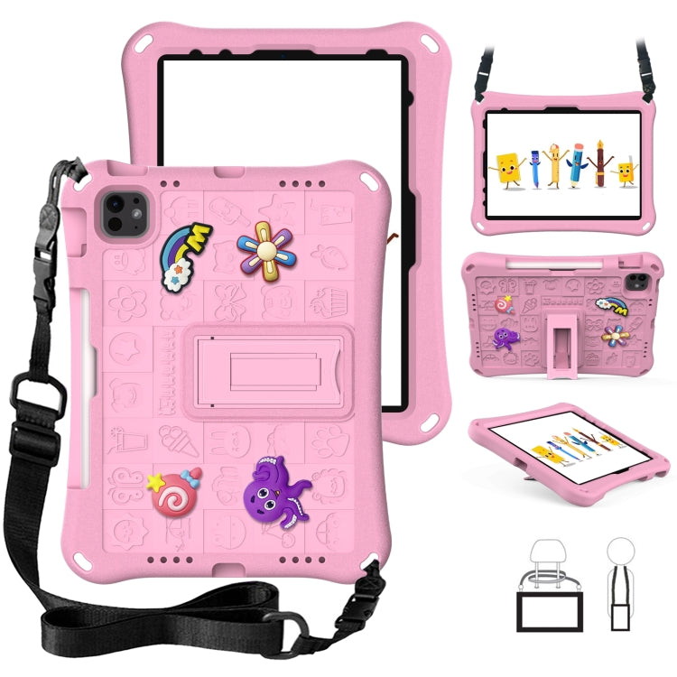 For iPad Air 11 2025 / 2024 Hi Baby EVA Full Body Tablet Case with Strap(Pink) - iPad Air 11 2025 / 2024 Cases by PMC TechLife | Online Shopping South Africa | PMC TechLife | Buy Now Pay Later Mobicred