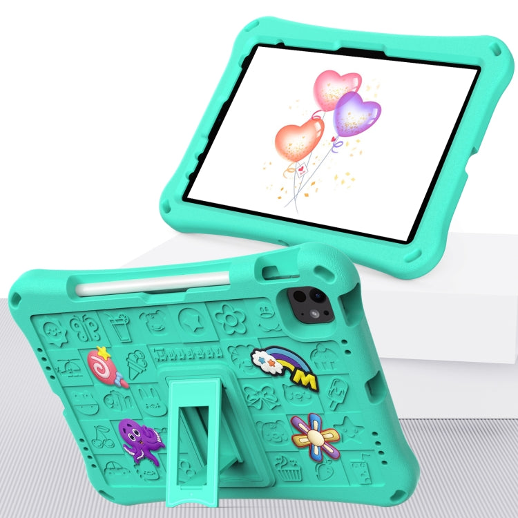 For iPad Air 11 2025 / 2024 Hi Baby EVA Full Body Tablet Case with Strap(Mint Green)