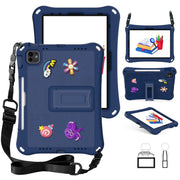 For iPad Air 11 2025 / 2024 Hi Baby EVA Full Body Tablet Case with Strap(Navy Blue)