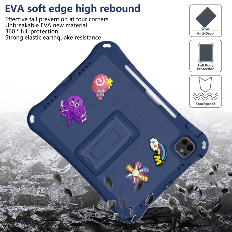 For iPad Air 11 2025 / 2024 Hi Baby EVA Full Body Tablet Case with Strap(Navy Blue)