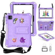 For iPad Pro 11 2024 Hi Baby EVA Full Body Tablet Case with Strap(Light Purple)