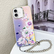 For iPhone 16 Electroplating Laser Flower Phone Case with Wrist Strap(Zinnia AH9) - iPhone 16 Cases by PMC TechLife | Online Shopping South Africa | PMC TechLife | Buy Now Pay Later Mobicred