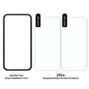 For iPhone 15 Pro Max NORTHJO 2pcs A++ Screen Protector Tempered Glass Film with Installation Frame