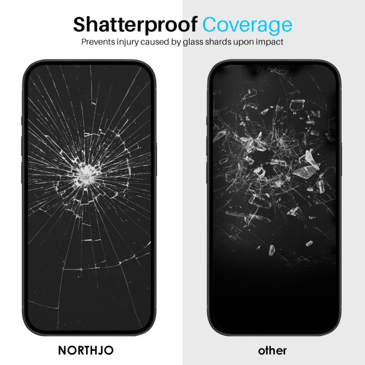 For iPhone 16 Pro NORTHJO 2pcs A++ Screen Protector Tempered Glass Film with Installation Frame - iPhone 16 Pro Tempered Glass by NORTHJO | Online Shopping South Africa | PMC TechLife | Buy Now Pay Later Mobicred