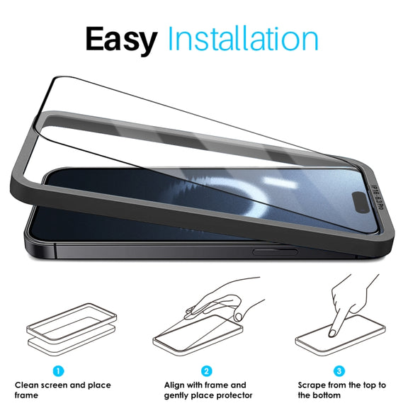 For iPhone 16 Pro NORTHJO 2pcs A++ Tempered Glass Film with Installation Frame