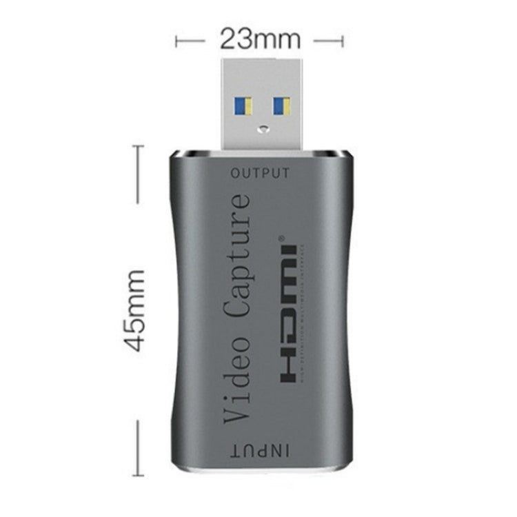 C30 For Game Live Streaming Aluminum Alloy USB Male to HDMI Female HD Video Capture Card - Video Capture Solutions by PMC TechLife | Online Shopping South Africa | PMC TechLife | Buy Now Pay Later Mobicred