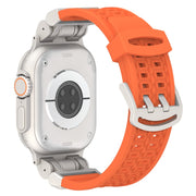 For Apple Watch SE 2023 44mm Mecha Two Claw Silicone Watch Band(Orange)