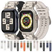 For Apple Watch SE 2023 44mm Mecha Two Claw Silicone Watch Band(Orange)