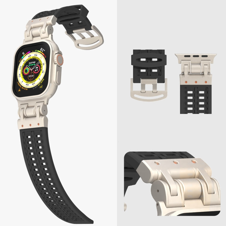 For Apple Watch SE 2023 44mm Mecha Two Claw Silicone Watch Band(Orange)