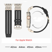 For Apple Watch SE 2023 44mm Mecha Two Claw Silicone Watch Band(Orange)